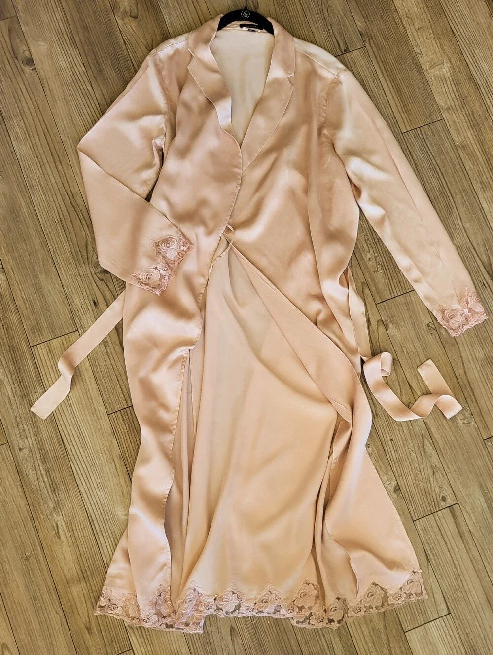 Vintage 100% Silk Blush Pink Robe & Nightgown Set | Sandwashed Silk